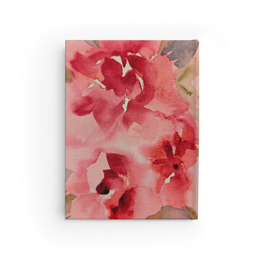 Journal Pink and Red Floral Original Watercolor by Sharon Tiger - Fur, Feathers and Flowers