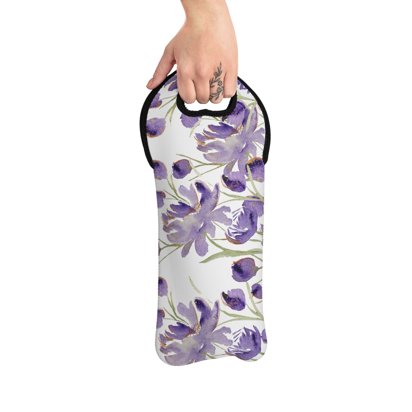 Purple Peony Wine Tote Bag by Sharon Tiger - Fur, Feathers and Flowers