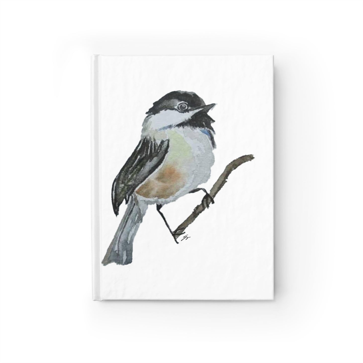 Journal, Original Chickadee Bird Watercolor, by Sharon Tiger - Fur, Feathers and Flowers