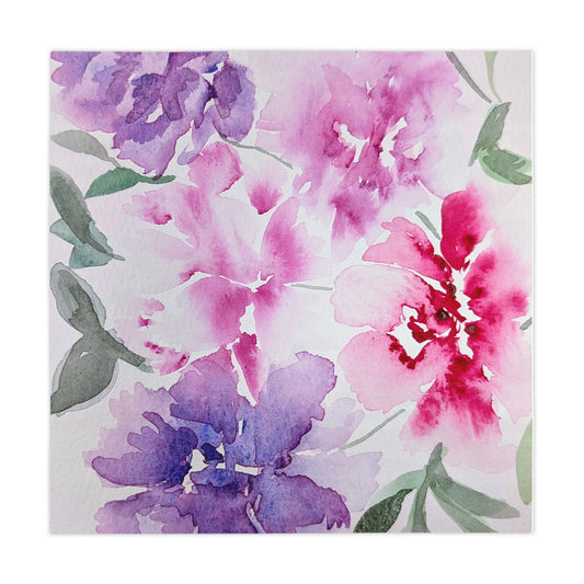 Floral Watercolor Tablecloth by Sharon Tiger - Fur, Feathers and Flowers