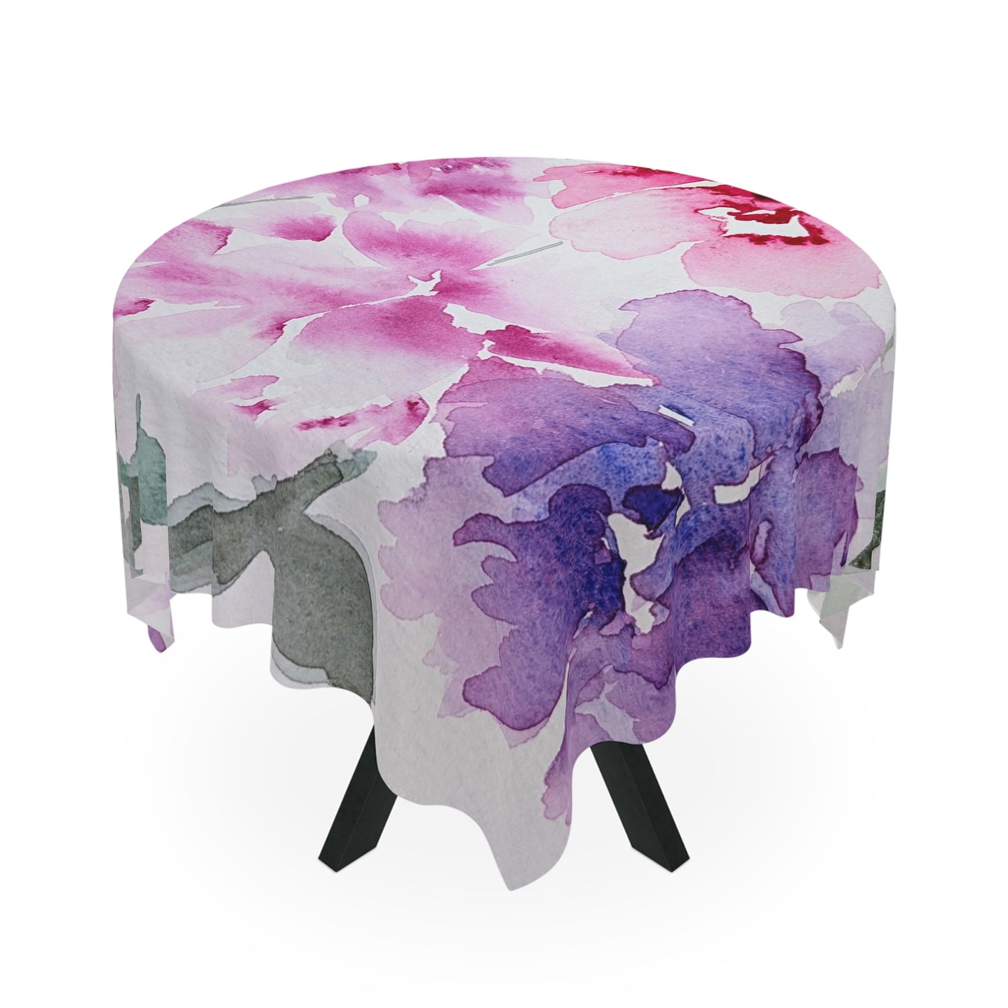 Floral Watercolor Tablecloth by Sharon Tiger - Fur, Feathers and Flowers