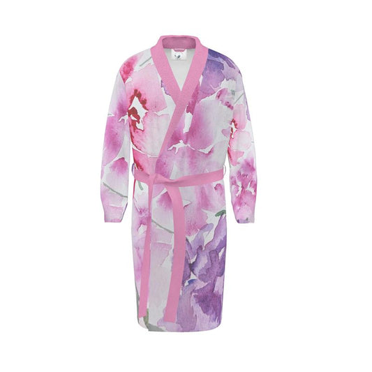 Floral Watercolor Terry Robe – Original by Sharon Tiger - Fur, Feathers and Flowers