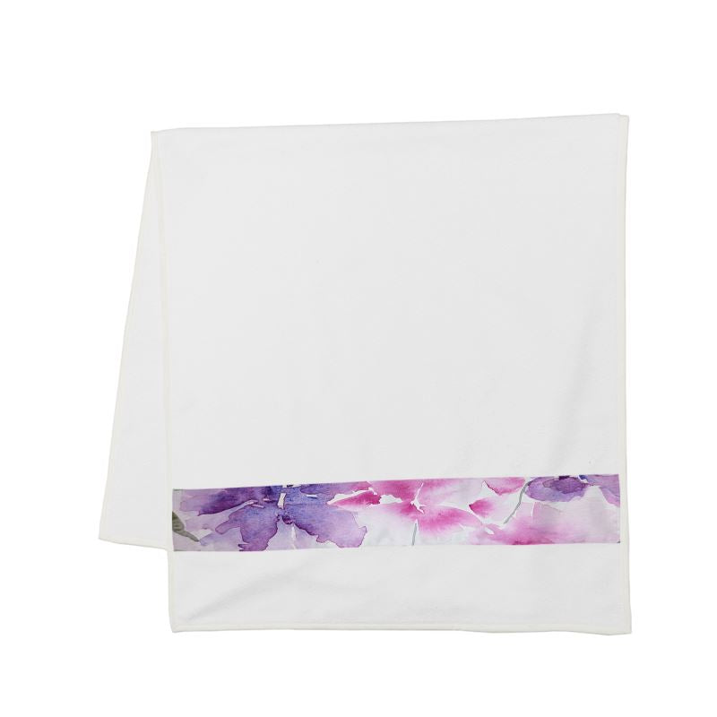 His & Hers Floral Watercolor Bath Towels – Original Art on Duchess Sat - Fur, Feathers and Flowers