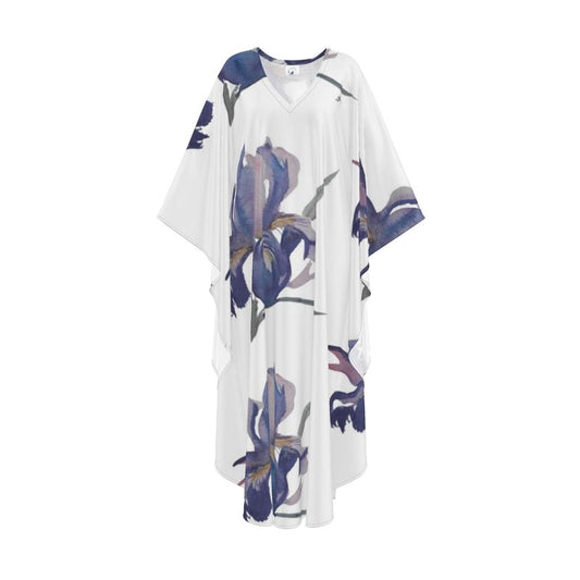 Purple Iris Kaftan Original Watercolor by Sharon Tiger - Fur, Feathers and Flowers