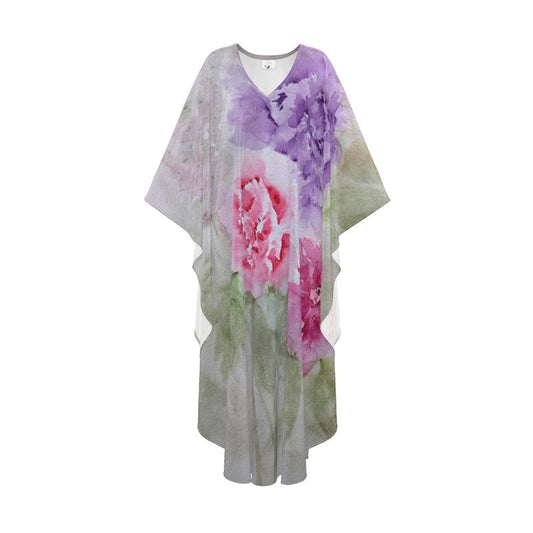 Pastel Floral Kaftan Original Watercolor by Sharon Tiger - Fur, Feathers and Flowers