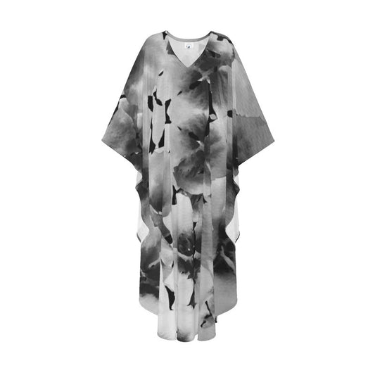 Black and White Floral Kaftan by Sharon Tiger - Fur, Feathers and Flowers