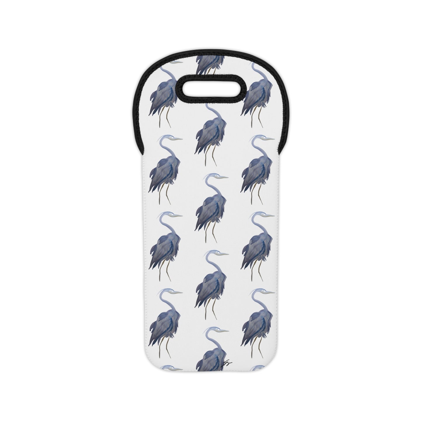 Wine Tote– Original Blue Heron Watercolor by Sharon Tiger - Fur, Feathers and Flowers