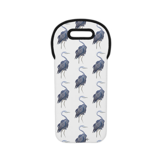 Wine Tote– Original Blue Heron Watercolor by Sharon Tiger - Fur, Feathers and Flowers