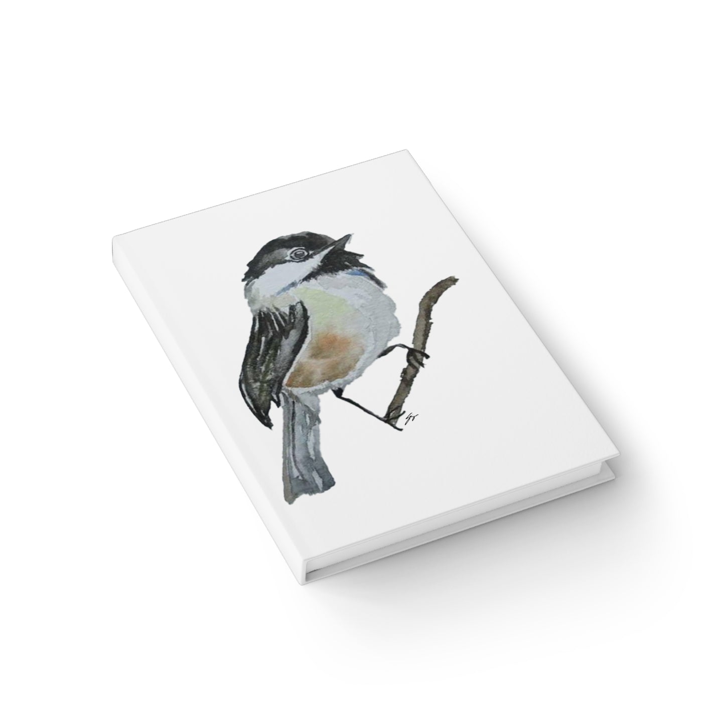 Journal, Original Chickadee Bird Watercolor, by Sharon Tiger - Fur, Feathers and Flowers