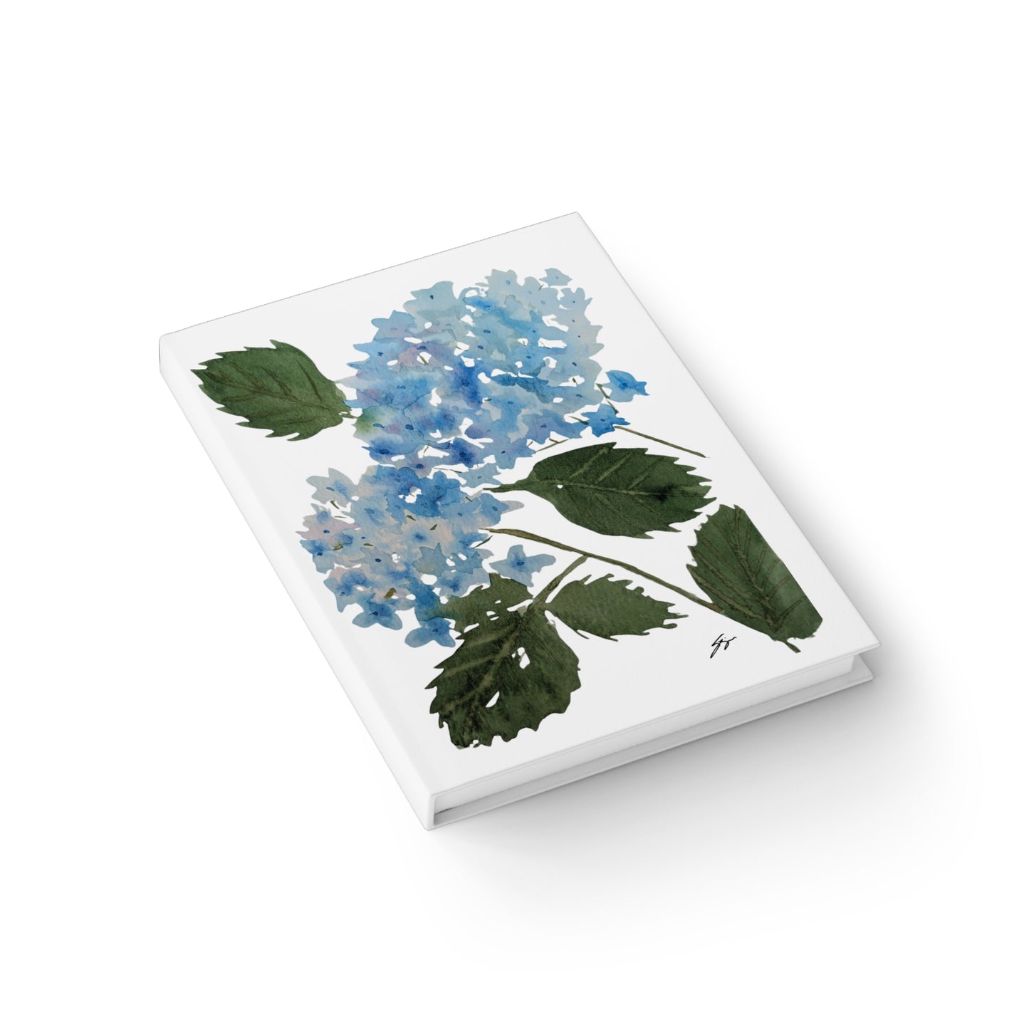 Journal, Blue Hydrangea Original Watercolor by Sharon Tiger - Fur, Feathers and Flowers