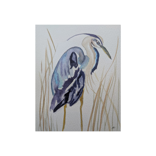 Elegant Heron Wall Art, Fine Art Print, Nature Home Decor, Bird Lover Gift, Botanical Artwork, Unique Wall Decor - Fur, Feathers and Flowers