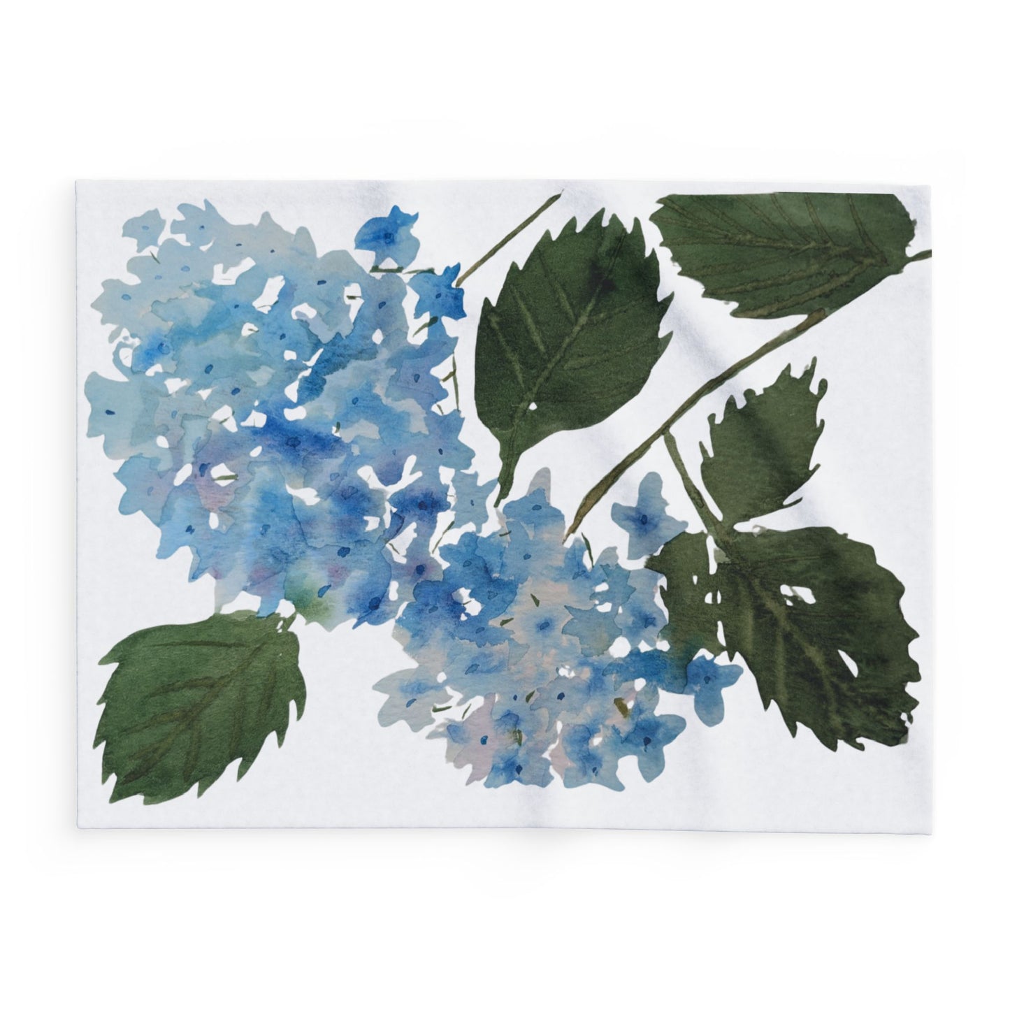 Fleece Blanket - Hydrangea Watercolor by Sharon Tiger - Fur, Feathers and Flowers