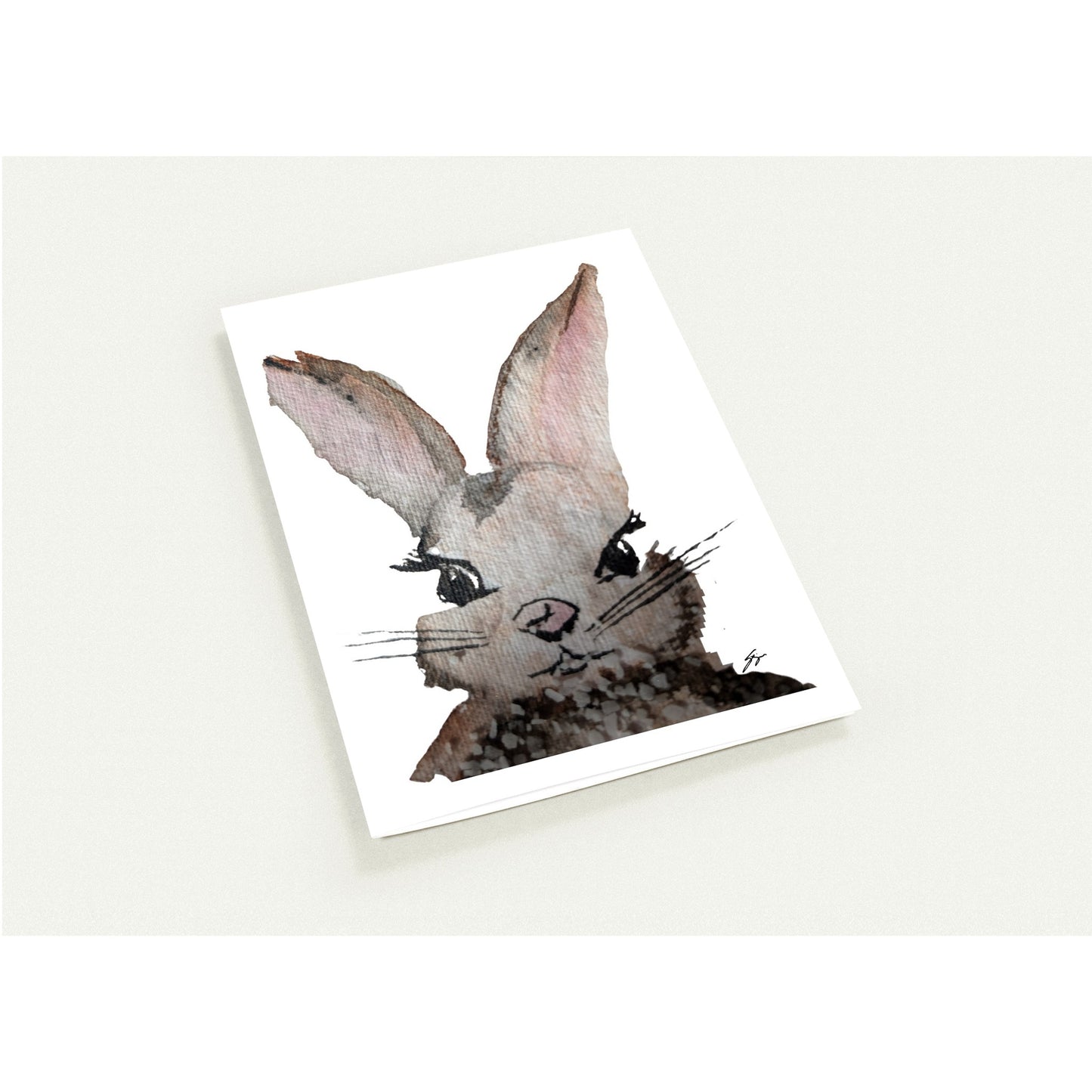 Pack of 10 Blank Greeting Cards – Bunny Rabbit Watercolor Art by Sharon Tiger - Fur, Feathers and Flowers