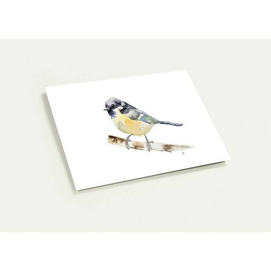 Pack of 10 (Multiple Sizes) Greeting Cards Titmouse Bird Original Watercolor by Sharon Tiger - Fur, Feathers and Flowers