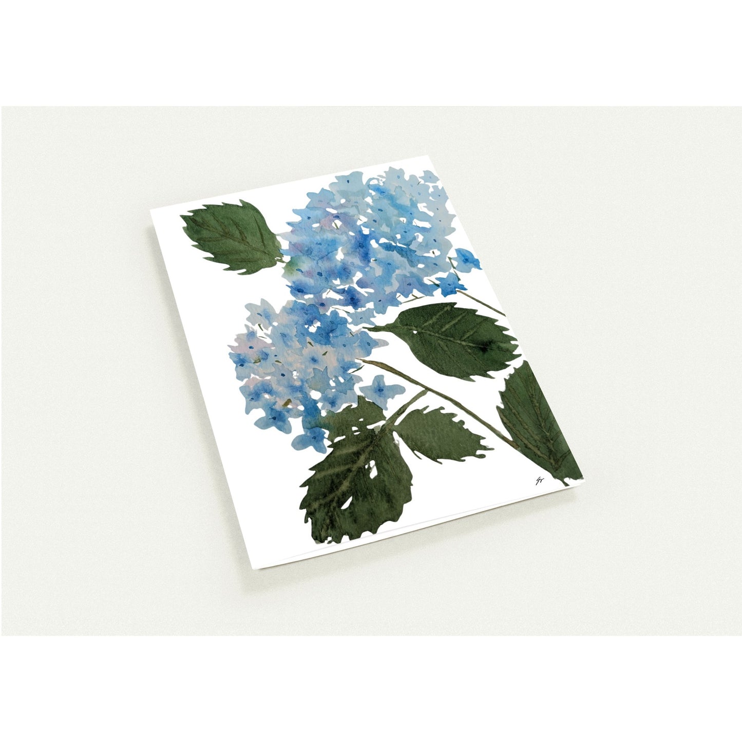 Pack of 10 Blank Greeting Cards Hydrangea Original Watercolor by Sharon Tiger - Fur, Feathers and Flowers