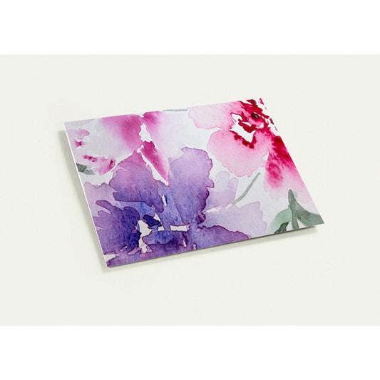 Pack of 10 (Multiple Sizes) Blank Greeting Cards – Floral Watercolor Original Art by Sharon Tiger - Fur, Feathers and Flowers