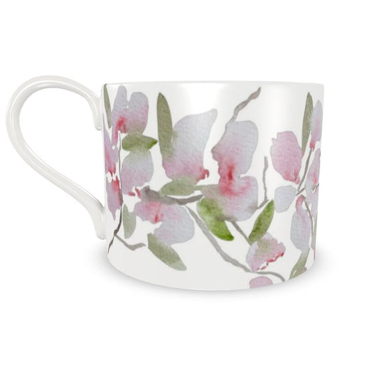 Tea Cups & Saucers, Original Watercolor by Sharon Tiger - Fur, Feathers and Flowers