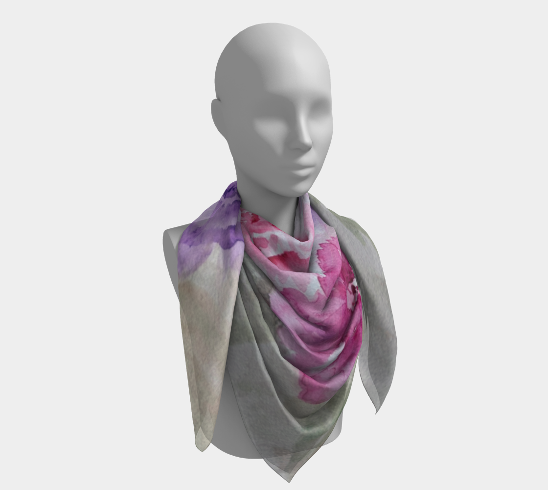 Pastel Floral Scarf Watercolor by Sharon Tiger - Fur, Feathers and Flowers