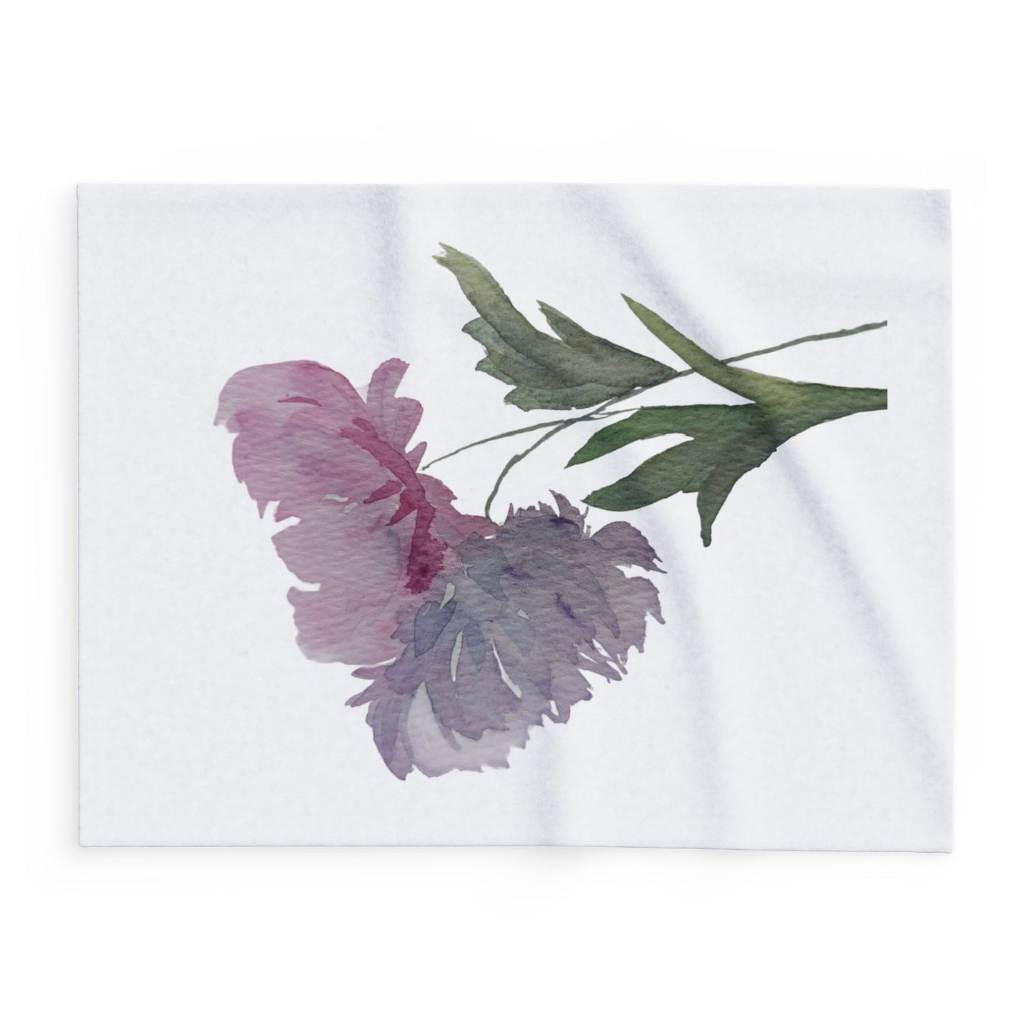 Fleece Blanket,  Original Peony Watercolor by Sharon Tiger - Fur, Feathers and Flowers