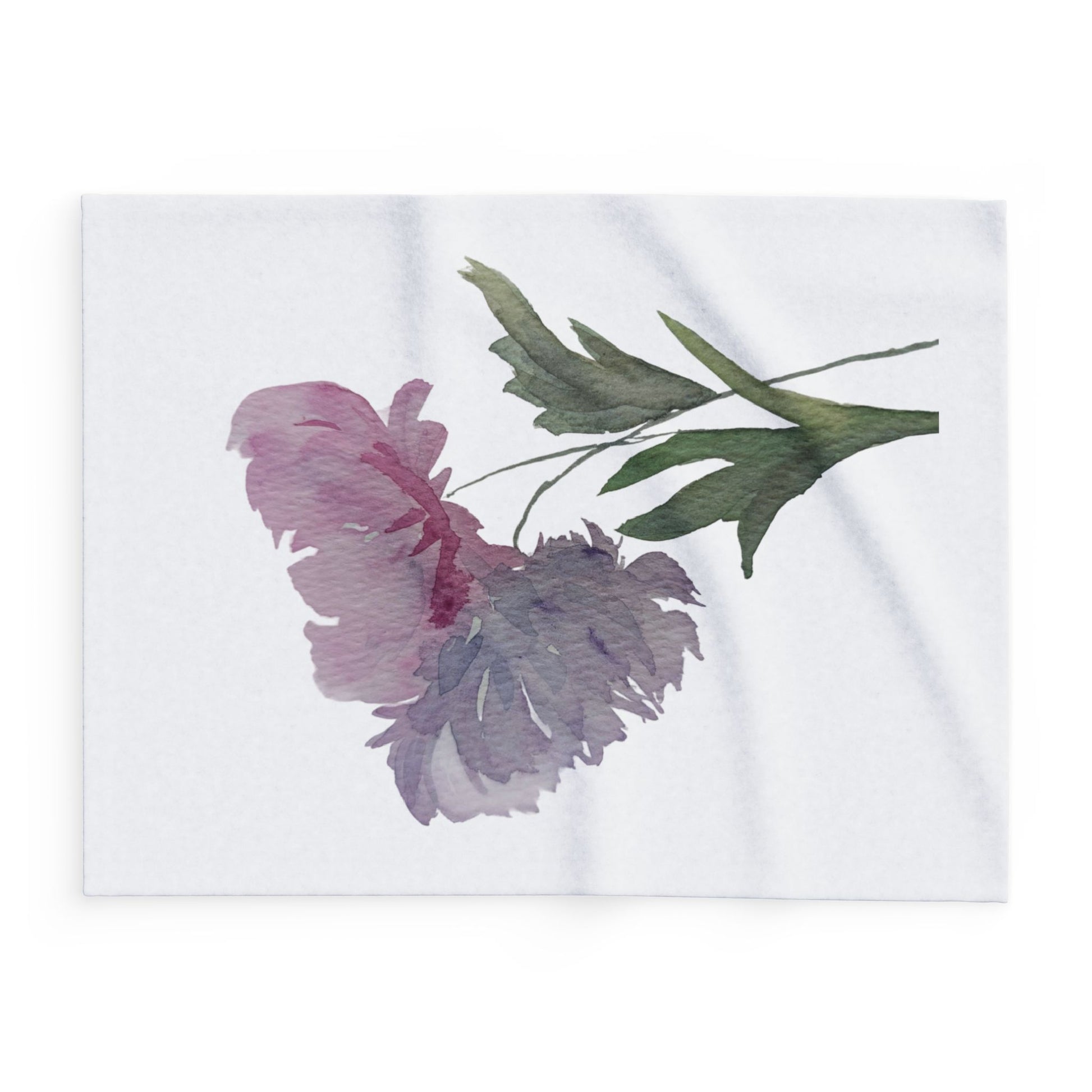 Fleece Blanket,  Original Peony Watercolor by Sharon Tiger - Fur, Feathers and Flowers