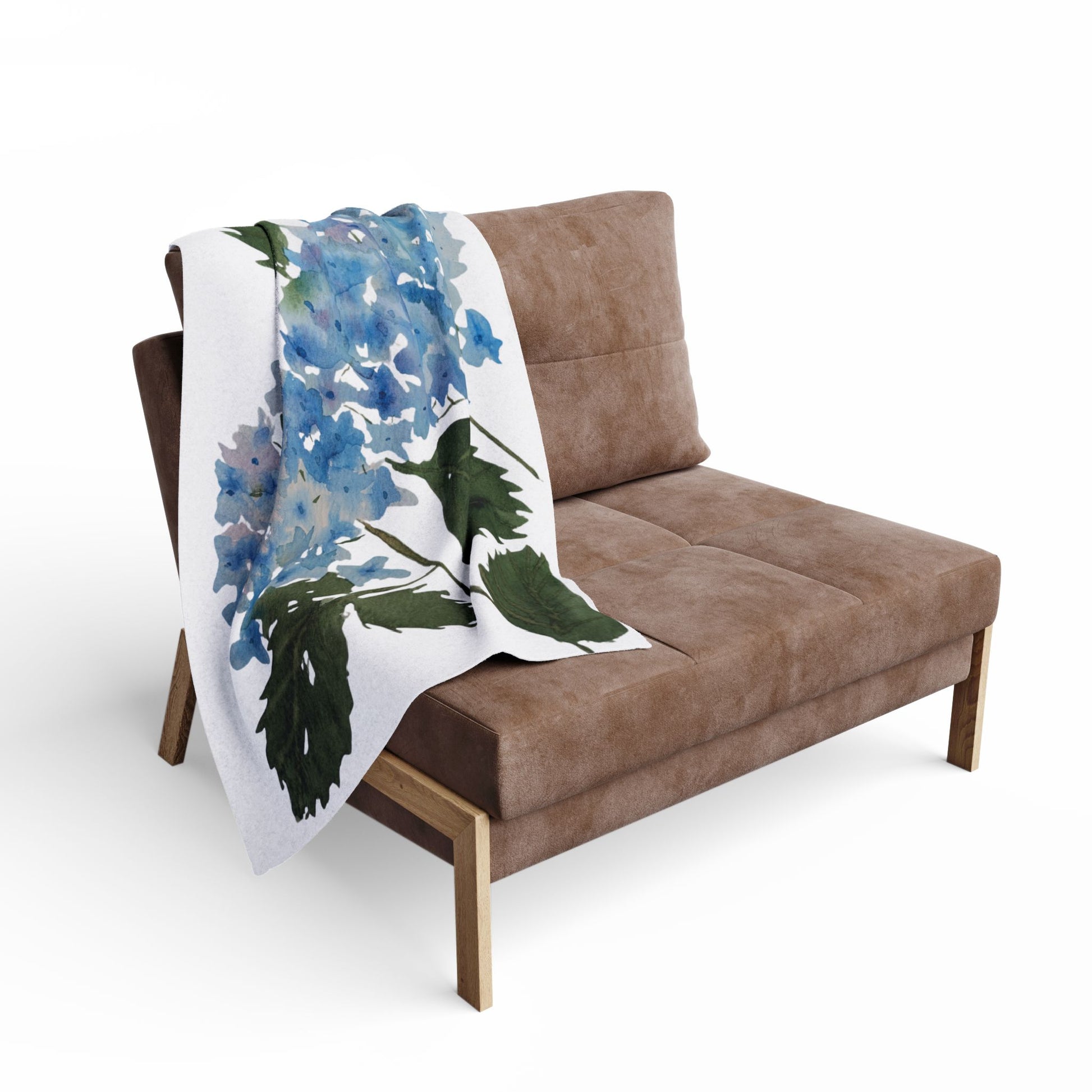 Fleece Blanket - Hydrangea Watercolor by Sharon Tiger - Fur, Feathers and Flowers