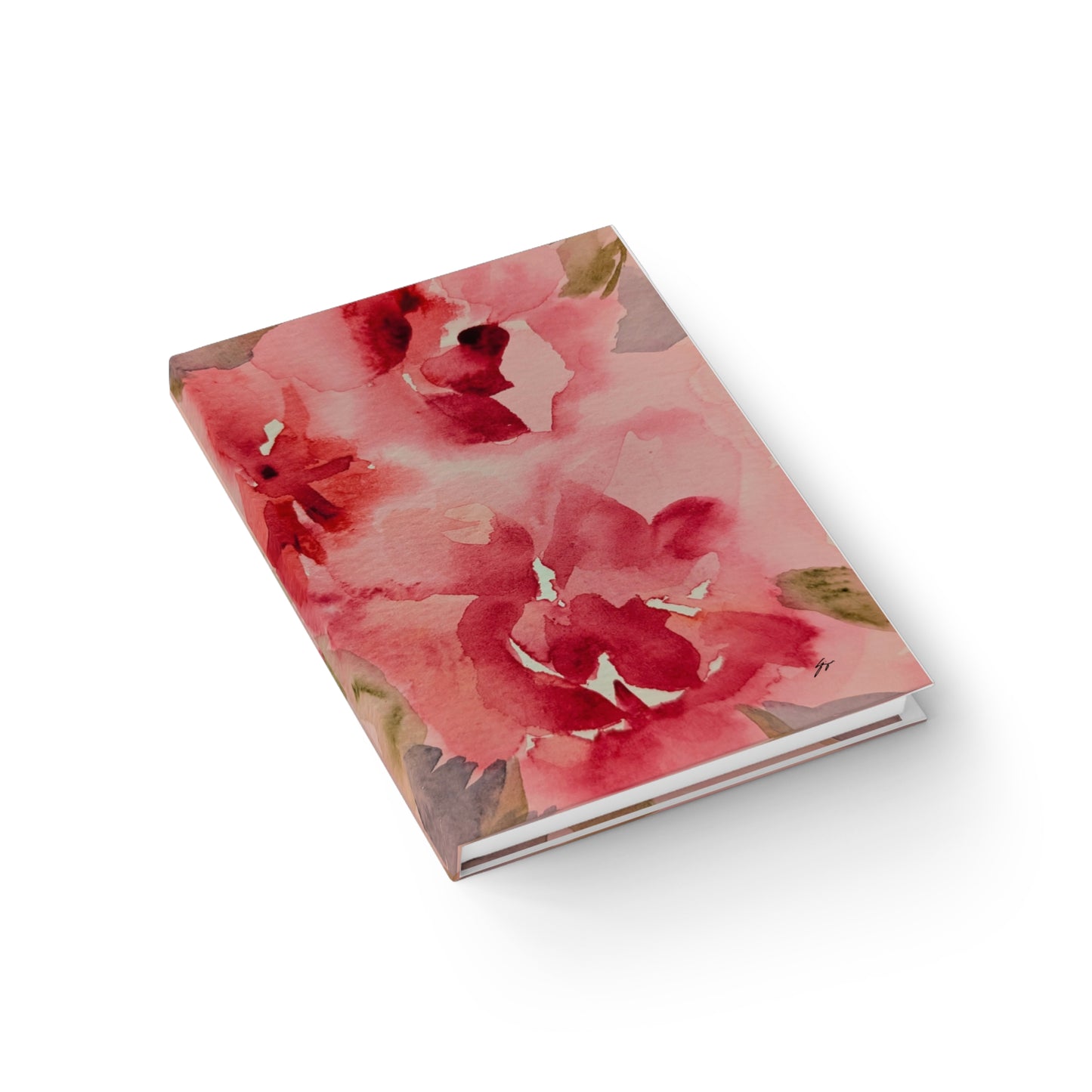 Journal Pink and Red Floral Original Watercolor by Sharon Tiger - Fur, Feathers and Flowers