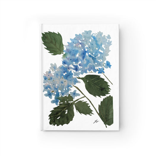 Journal, Blue Hydrangea Original Watercolor by Sharon Tiger - Fur, Feathers and Flowers