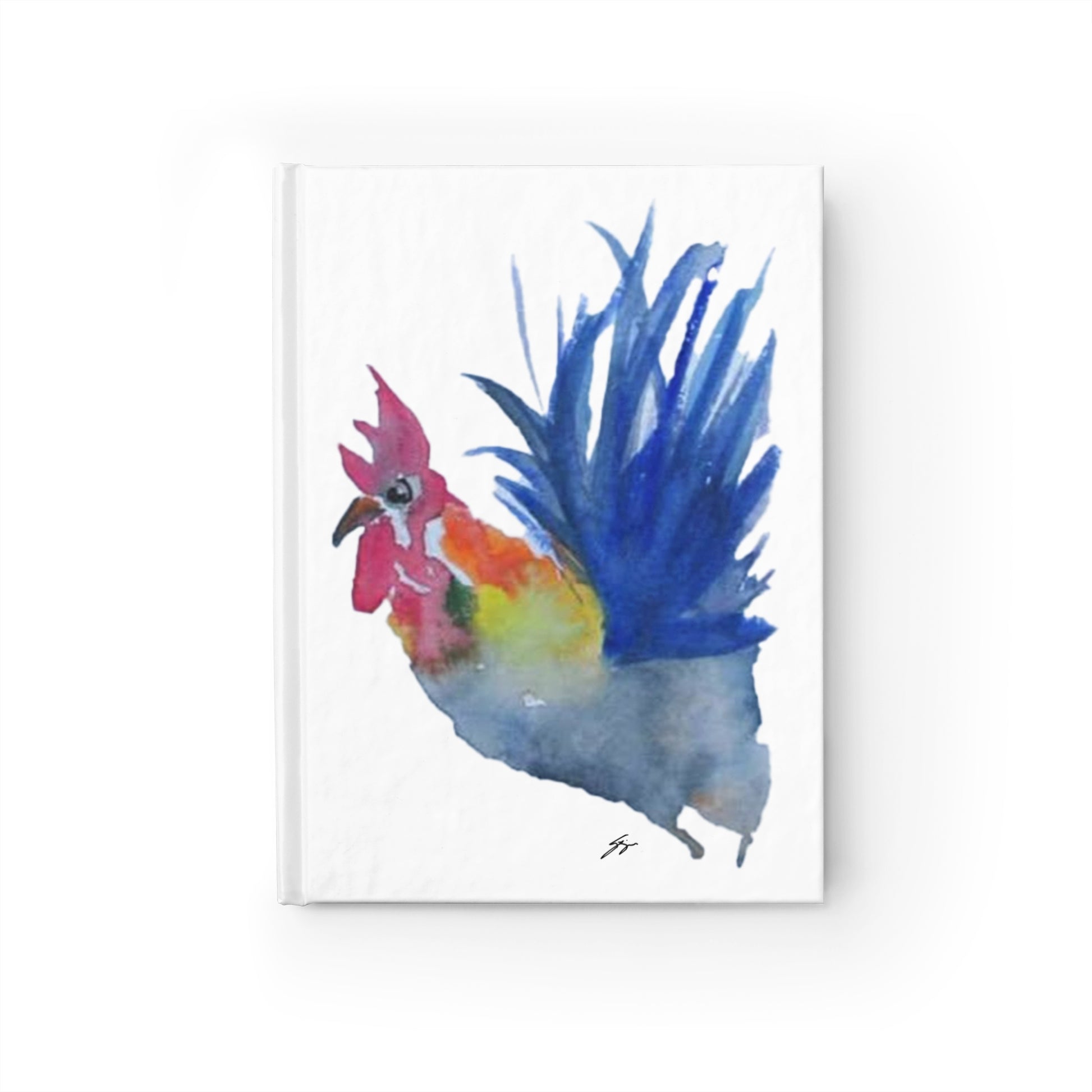 Journal, Original Colorful Rooster Watercolor, by Sharon Tiger - Fur, Feathers and Flowers