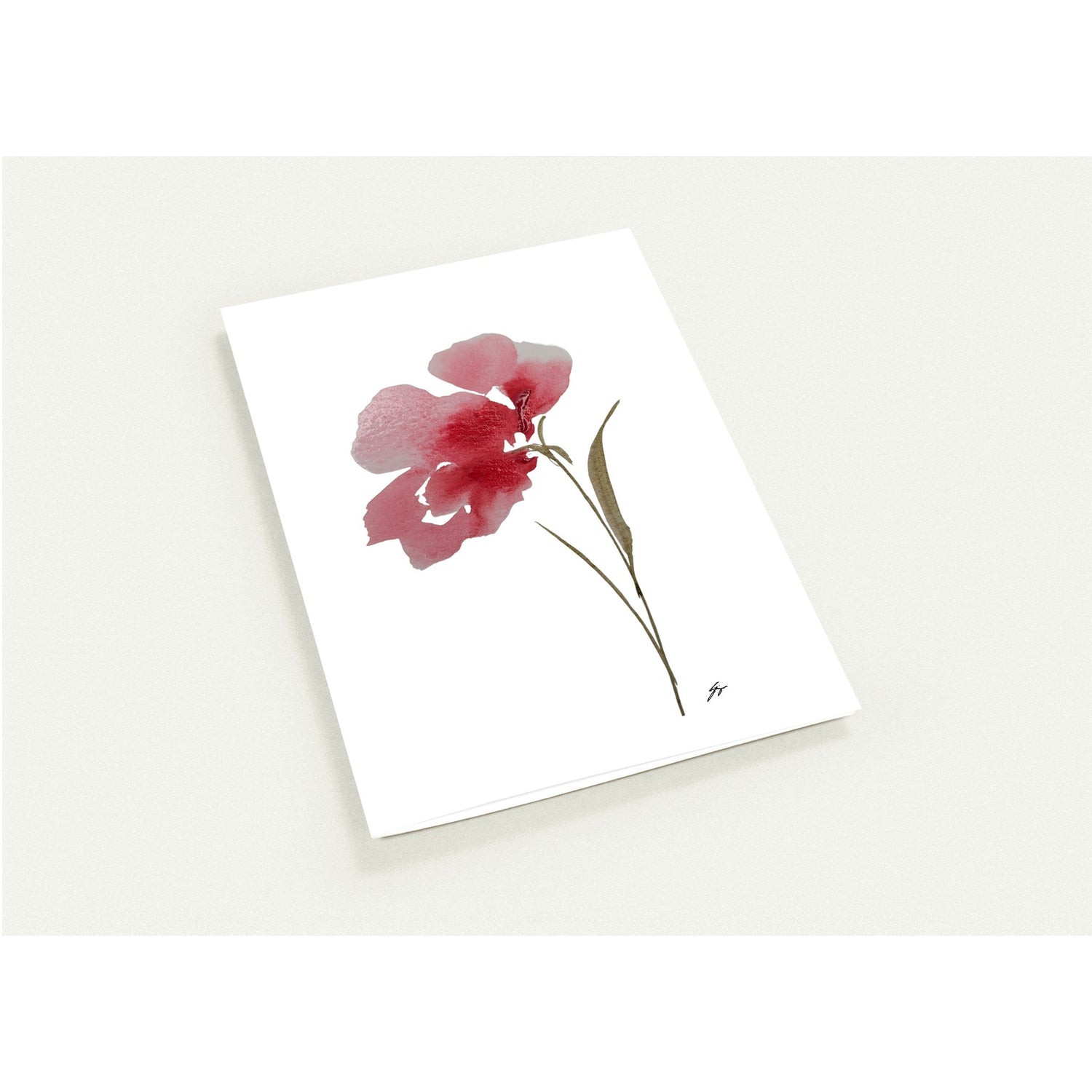 Pack of 10 Blank Greeting Cards – Pink Flower Watercolor Art by Sharon Tiger - Fur, Feathers and Flowers