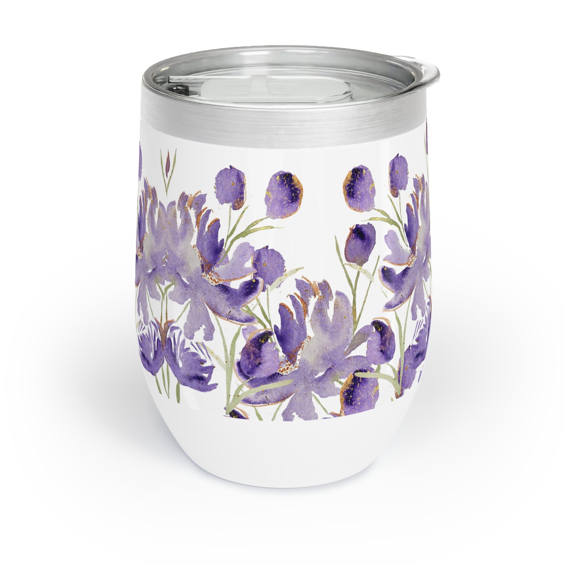 12 oz Tumbler – Original Purple Peony Watercolor by Sharon Tiger - Fur, Feathers and Flowers