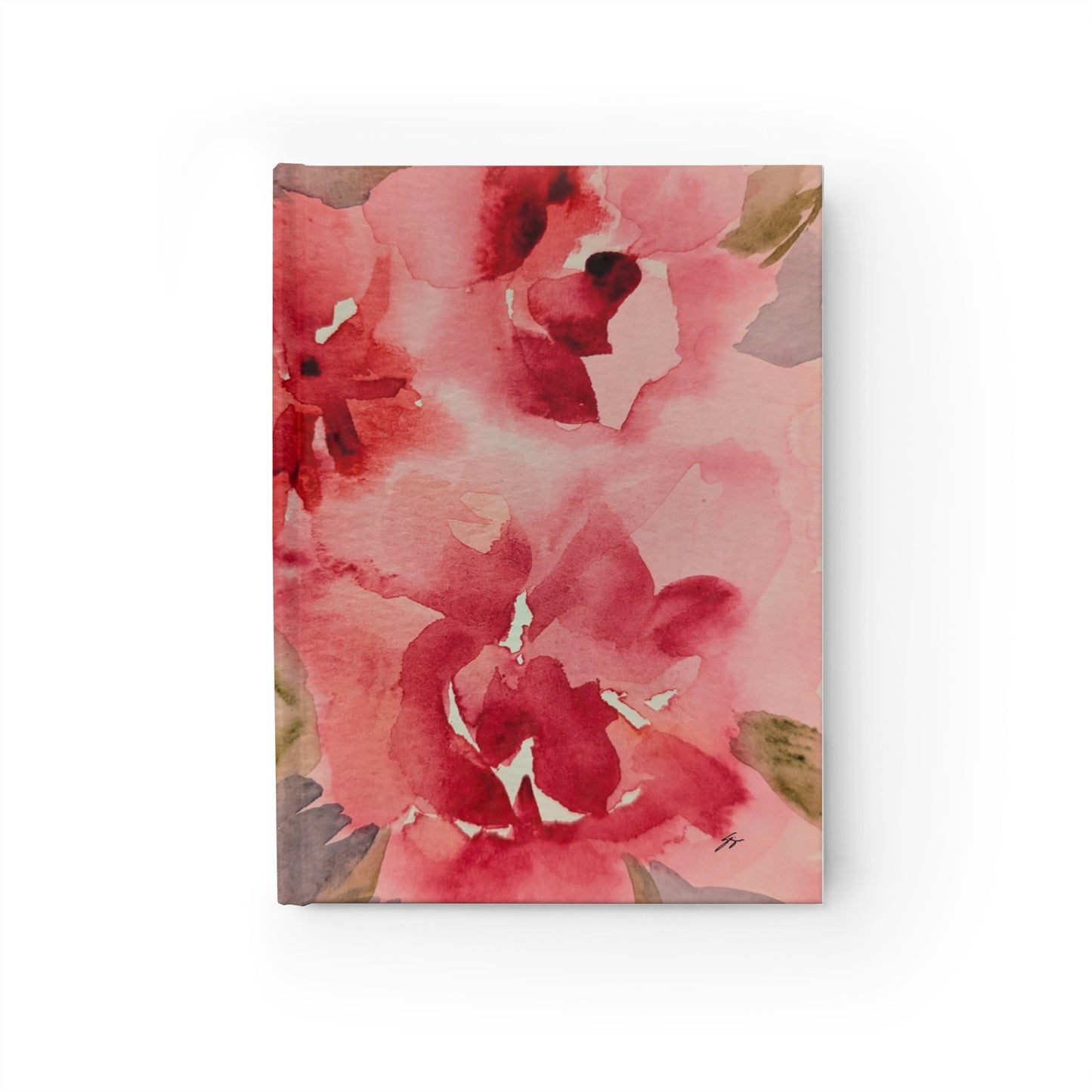Journal Pink and Red Floral Original Watercolor by Sharon Tiger - Fur, Feathers and Flowers