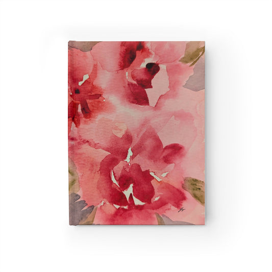 Journal Pink and Red Floral Original Watercolor by Sharon Tiger - Fur, Feathers and Flowers