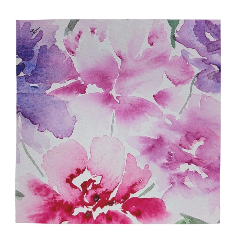 Scarf/Shawl Watercolor Floral Original by Sharon Tiger - Fur, Feathers and Flowers