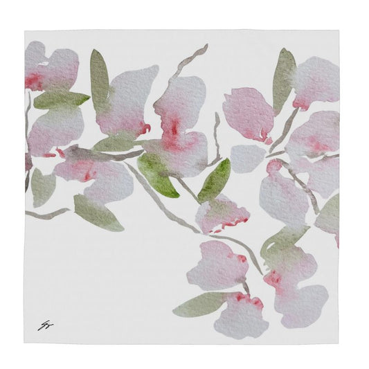Scarf/Shawl Watercolor Cherry Blossom Original by Sharon Tiger - Fur, Feathers and Flowers