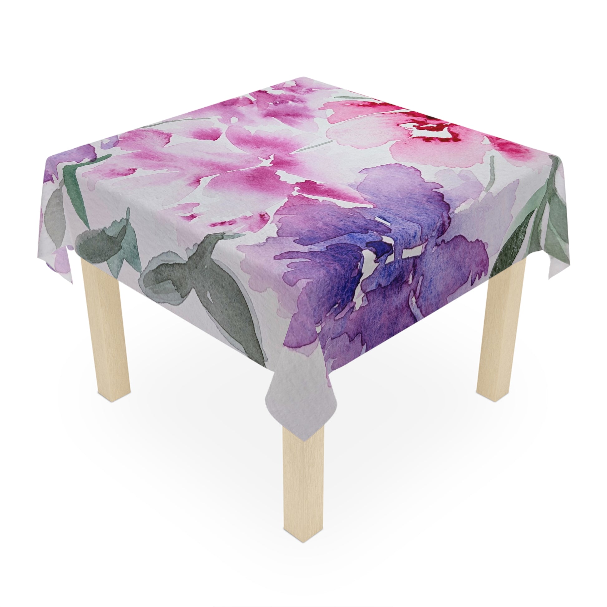 Floral Watercolor Tablecloth by Sharon Tiger - Fur, Feathers and Flowers