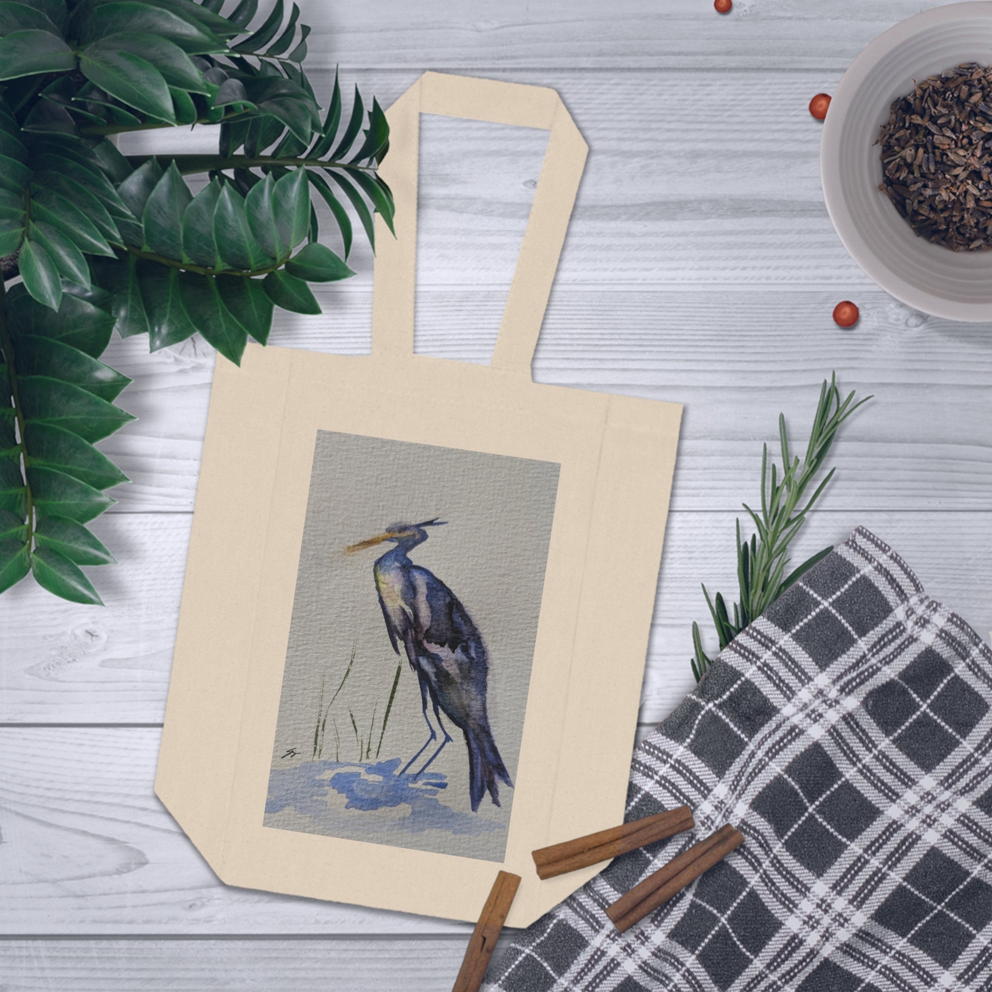 Double Wine Tote Bag - Stylish Wine Carrier for Picnics, Gifts, Parties, Wedding, and Home Decor - Fur, Feathers and Flowers