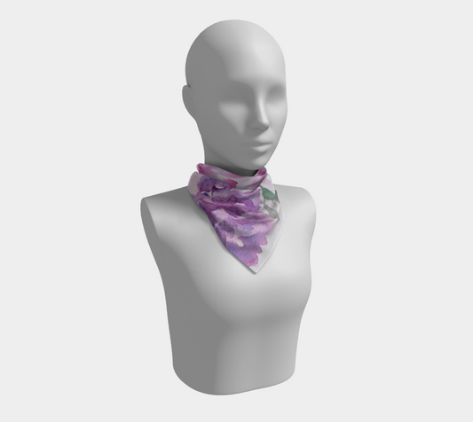 Floral Scarf Watercolor Silk Scarf by Sharon Tiger - Fur, Feathers and Flowers