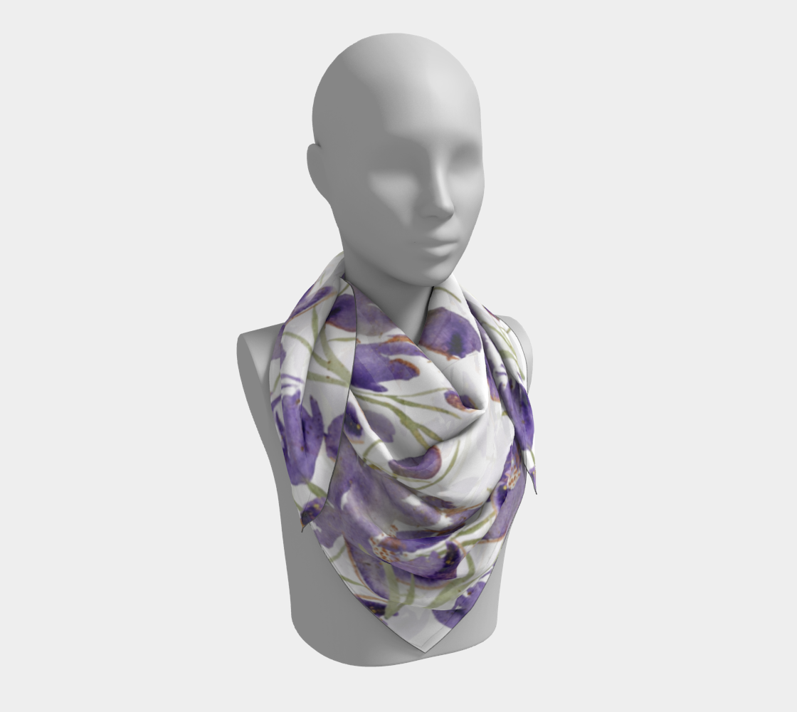 Purple Peonies Silk Scarf by Sharon Tiger - Fur, Feathers and Flowers