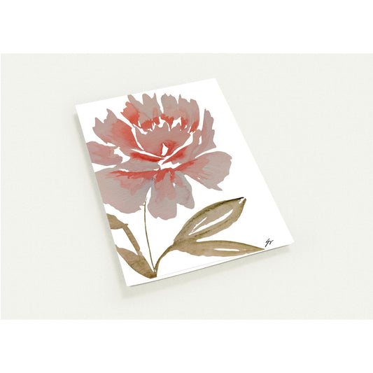 Pack of 10 Blank Greeting Cards Pink Peony Original Waterccolor by Sharon Tiger - Fur, Feathers and Flowers