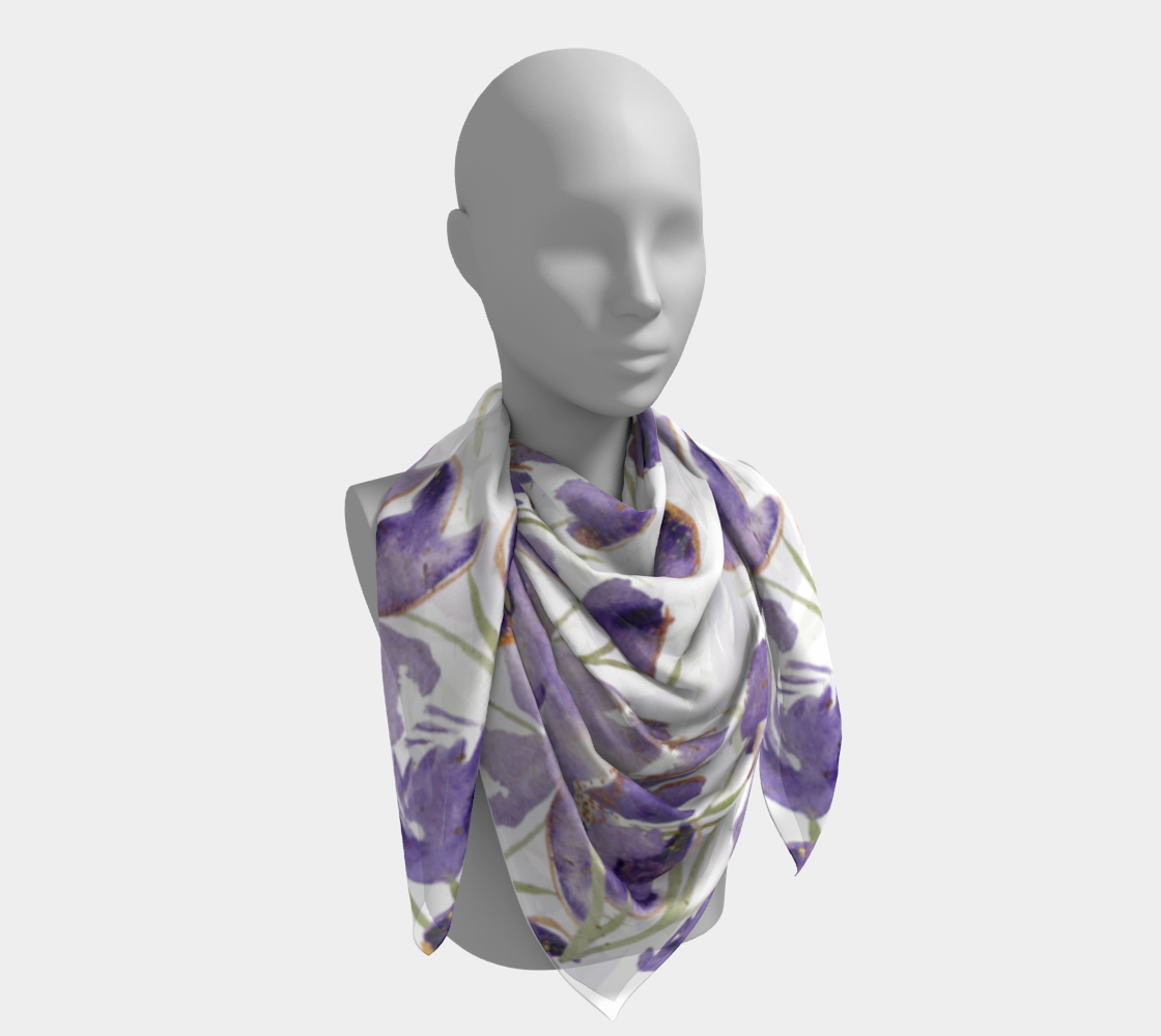 Purple Peonies Silk Scarf by Sharon Tiger - Fur, Feathers and Flowers