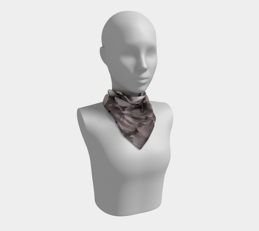 Black and White Floral Silk Scarf by Sharon Tiger - Fur, Feathers and Flowers