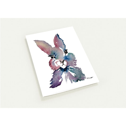 Pack of 10 Blank Greeting Cards – Colorful Bunny Rabbit Watercolor Art by Sharon Tiger - Fur, Feathers and Flowers
