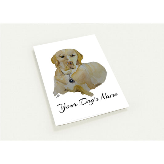 Pack of 10 Blank Greeting Cards – Personalized Yellow Lab Watercolor Art by Sharon Tiger - Fur, Feathers and Flowers