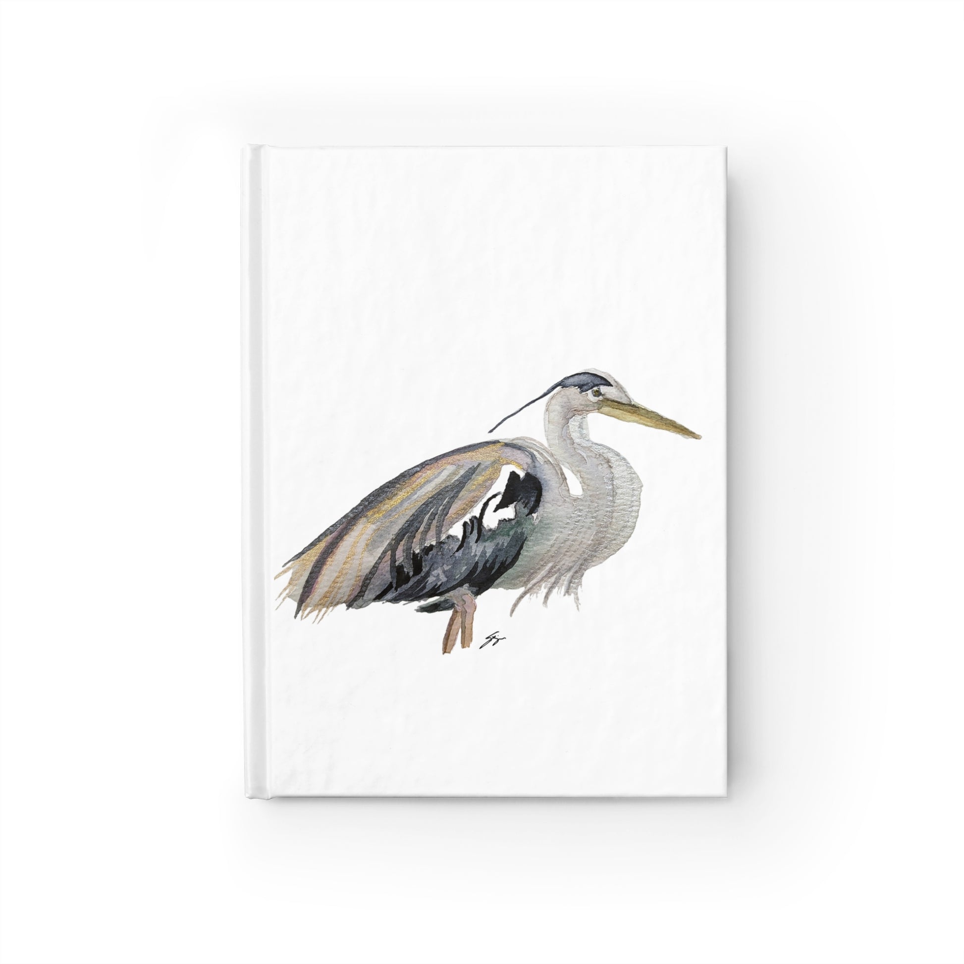 Journal, Original Heron Watercolor, by Sharon Tiger - Fur, Feathers and Flowers