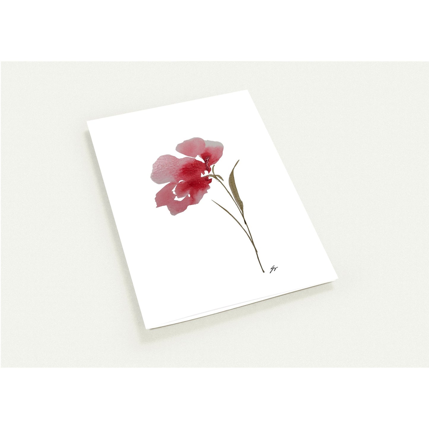 Pack of 10 Blank Greeting Cards – Pink Flower Watercolor Art by Sharon Tiger - Fur, Feathers and Flowers