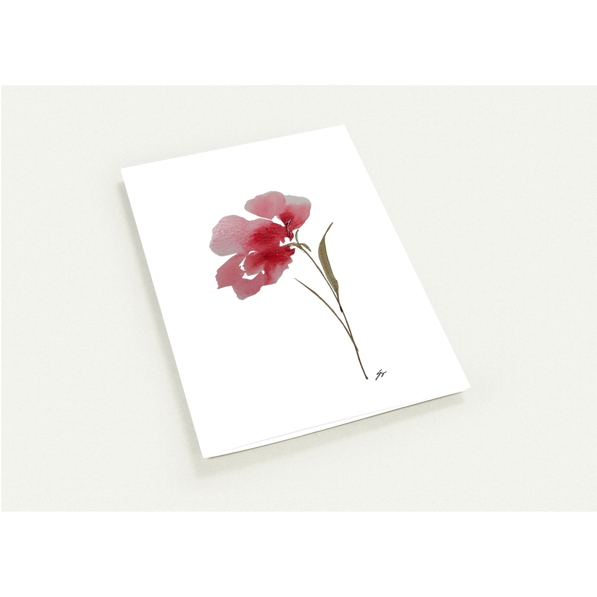 Pack of 10 Blank Greeting Cards – Pink Flower Watercolor Art by Sharon Tiger - Fur, Feathers and Flowers