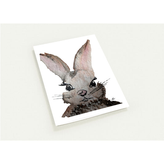 Pack of 10 Blank Greeting Cards – Bunny Rabbit Watercolor Art by Sharon Tiger - Fur, Feathers and Flowers
