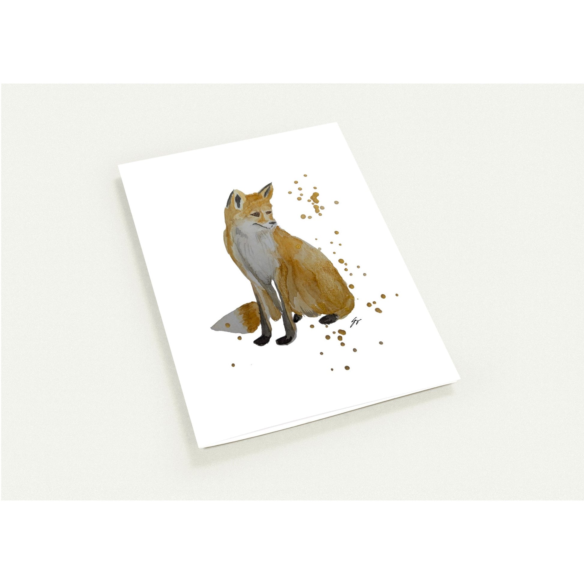Pack of 10 Blank Greeting Cards – Fox Watercolor Art by Sharon Tiger - Fur, Feathers and Flowers
