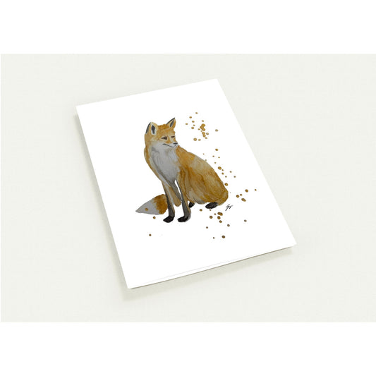 Pack of 10 Blank Greeting Cards – Fox Watercolor Art by Sharon Tiger - Fur, Feathers and Flowers
