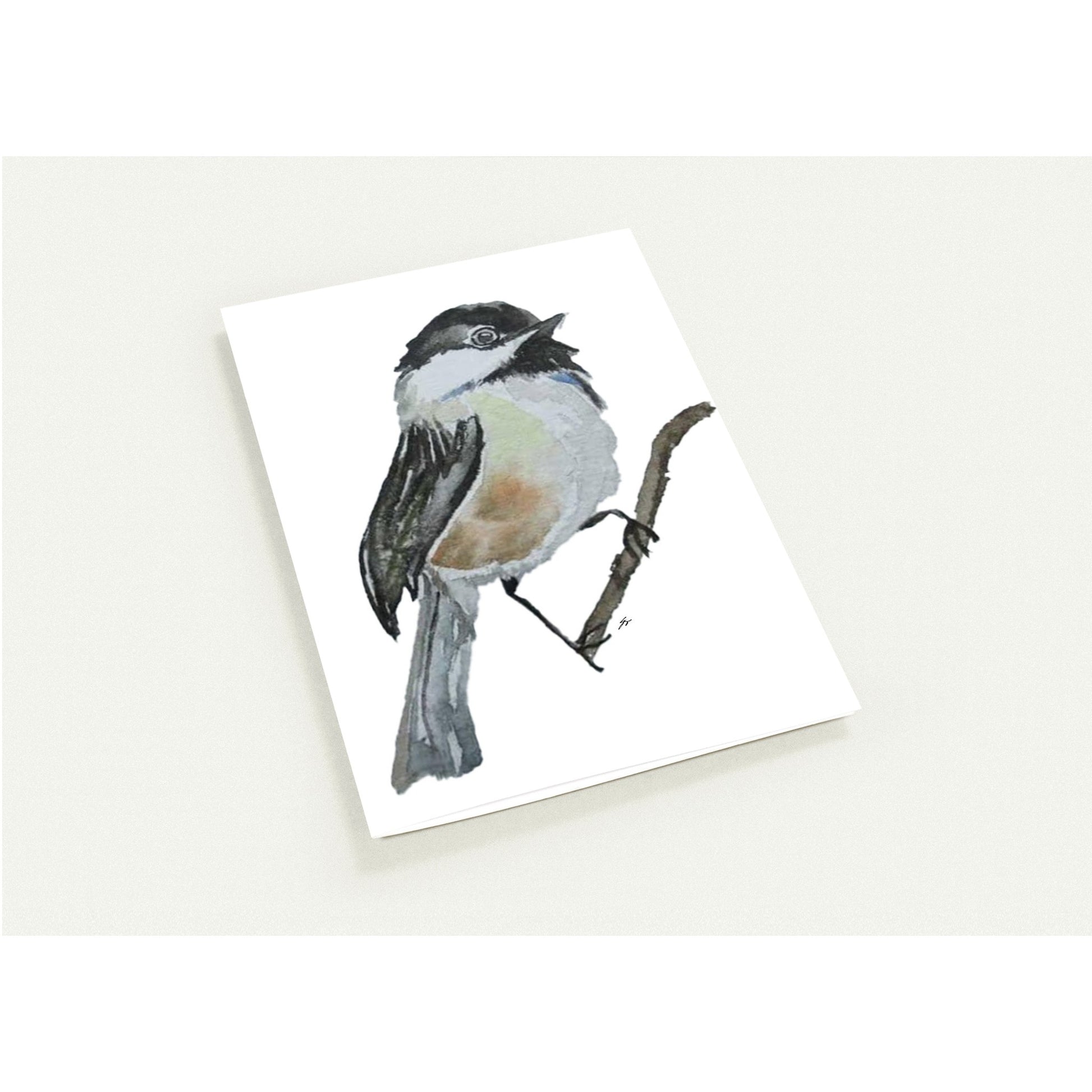 Pack of 10 Blank Greeting Cards – Chickadee Bird Watercolor Art by Sharon Tiger - Fur, Feathers and Flowers
